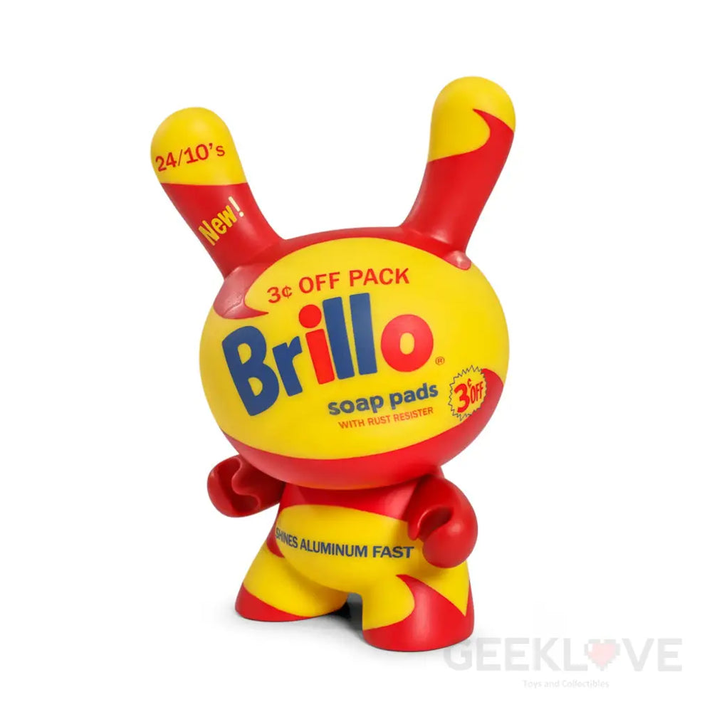 Andy Warhol 8 Masterpiece Vinyl Yellow Brillo Box Dunny Limited Edition Of 300 Designer/Art Toy
