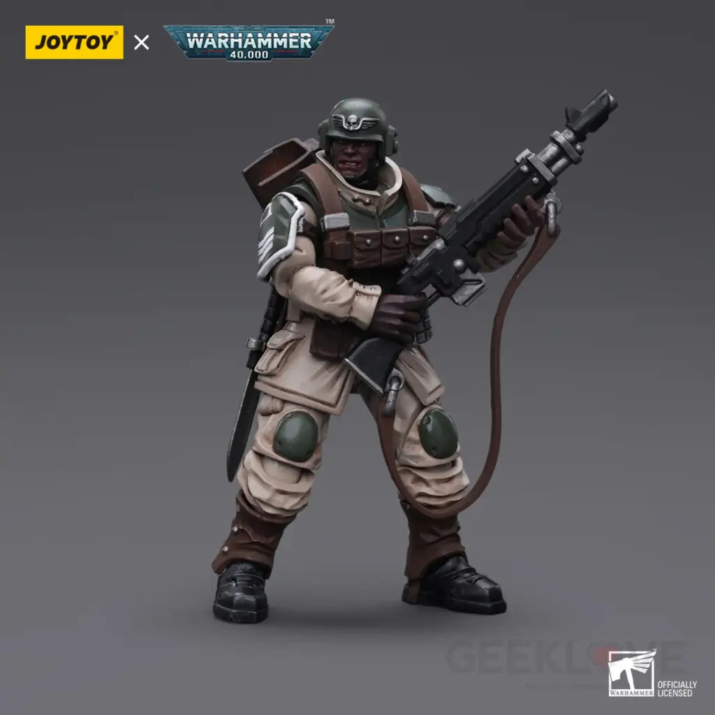 Astra Militarum Cadian Command Squad Veteran With Regimental Standard Action Figure