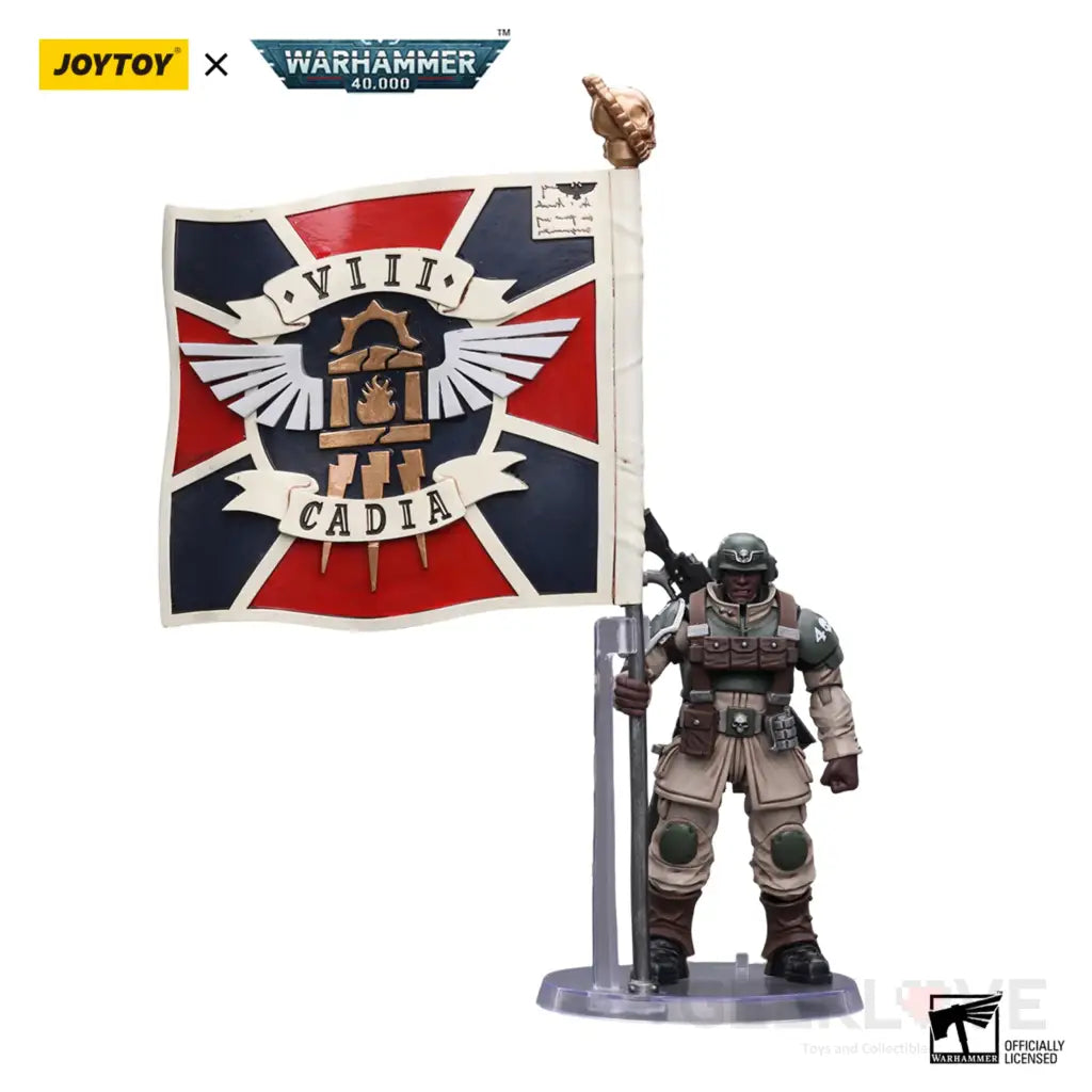 Astra Militarum Cadian Command Squad Veteran With Regimental Standard Action Figure