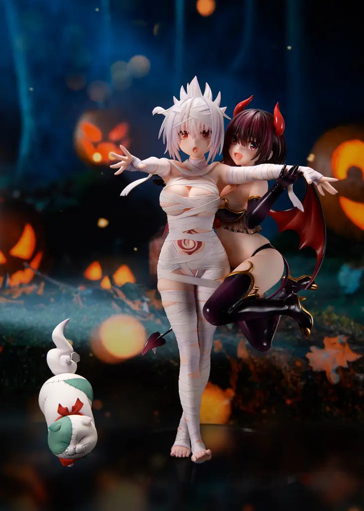 Ayakashi Triangle Matsuri Kazamaki & Suzu Kanade Shirogane Statue