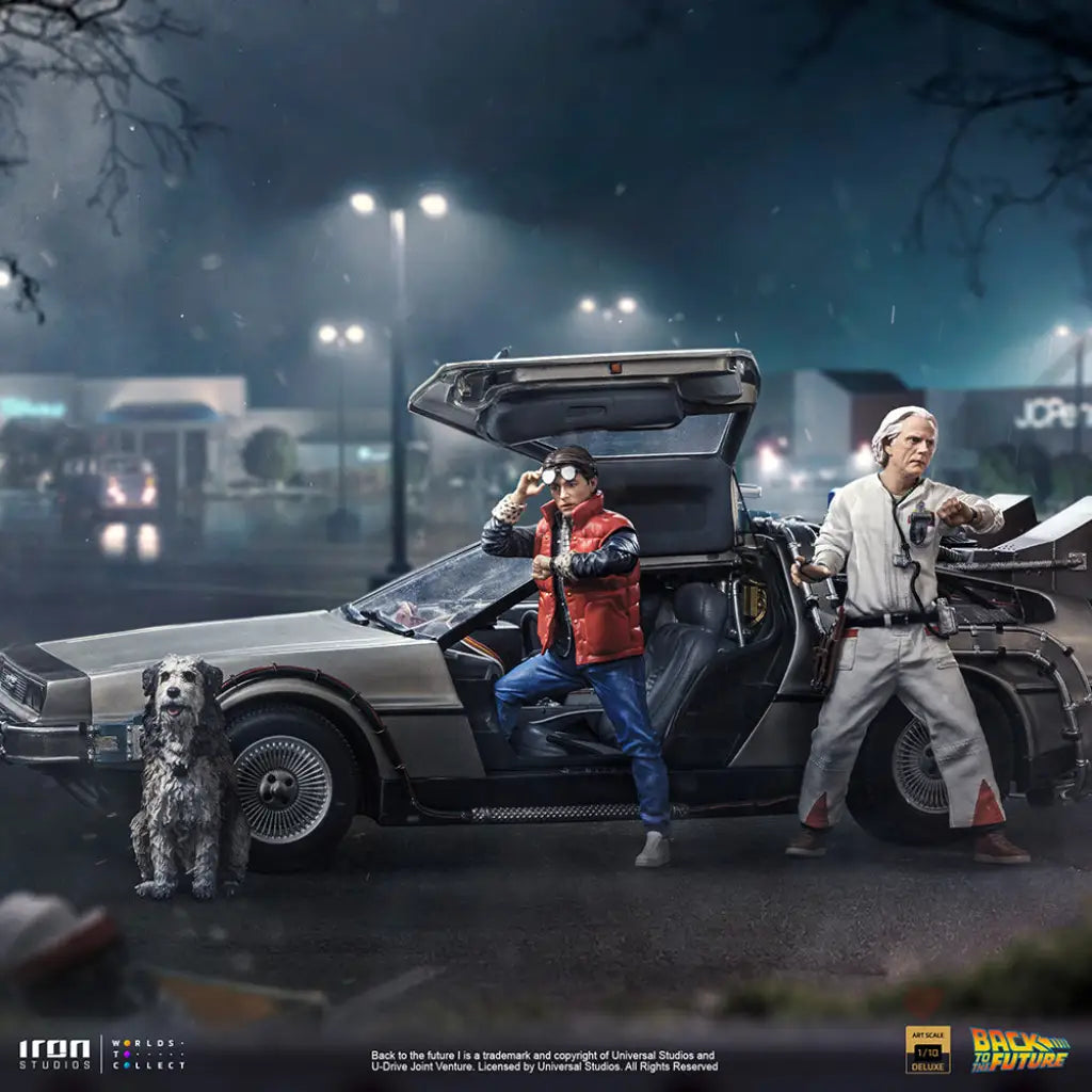 Back To The Future Delorean Full Set Deluxe 1/10 Art Scale Statue Preorder