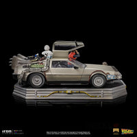 Back To The Future Delorean Full Set Deluxe 1/10 Art Scale Statue Preorder