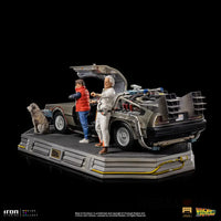 Back To The Future Delorean Full Set Deluxe 1/10 Art Scale Statue Preorder