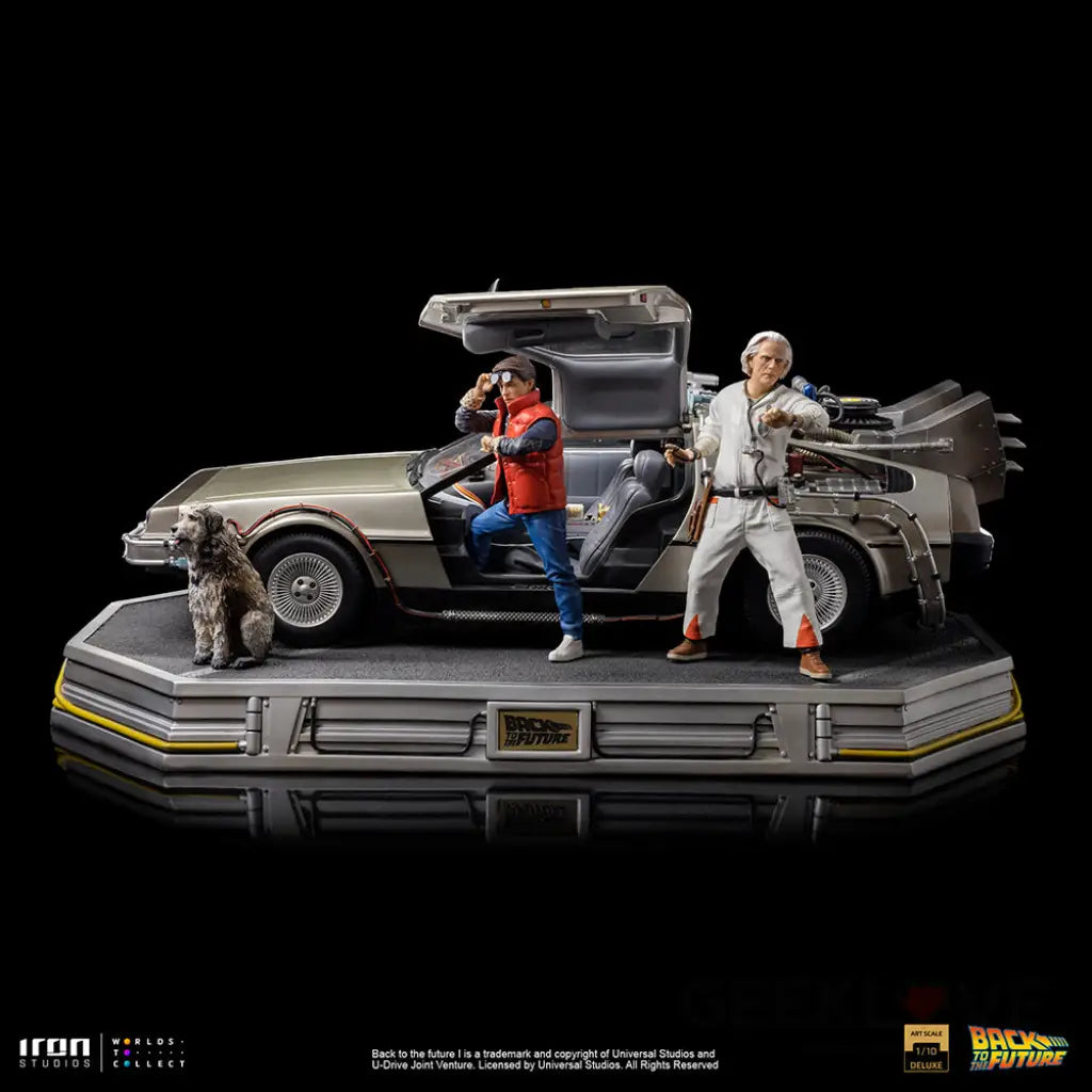 Back To The Future Delorean Full Set Deluxe 1/10 Art Scale Statue Preorder