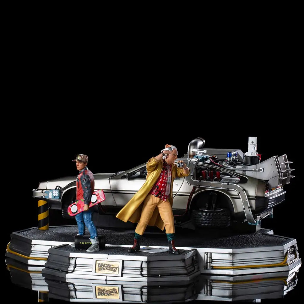 Back to the Future Part II DeLorean Full Set Art Scale 1/10 Statue - GeekLoveph