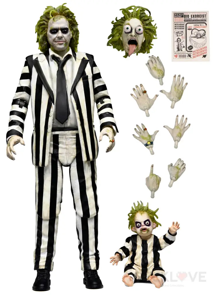 Beetlejuice Ultimate Striped Suit Beetlejuice Action Figure