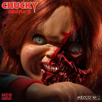 Child's Play 3 Mezco Designer Series Talking Pizza Face Chucky - GeekLoveph