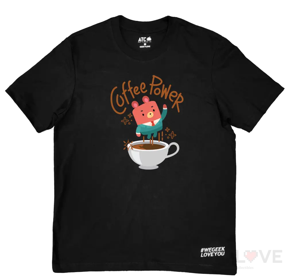 Coffee Bear Premium Geek Tee Xs / Black Apparel