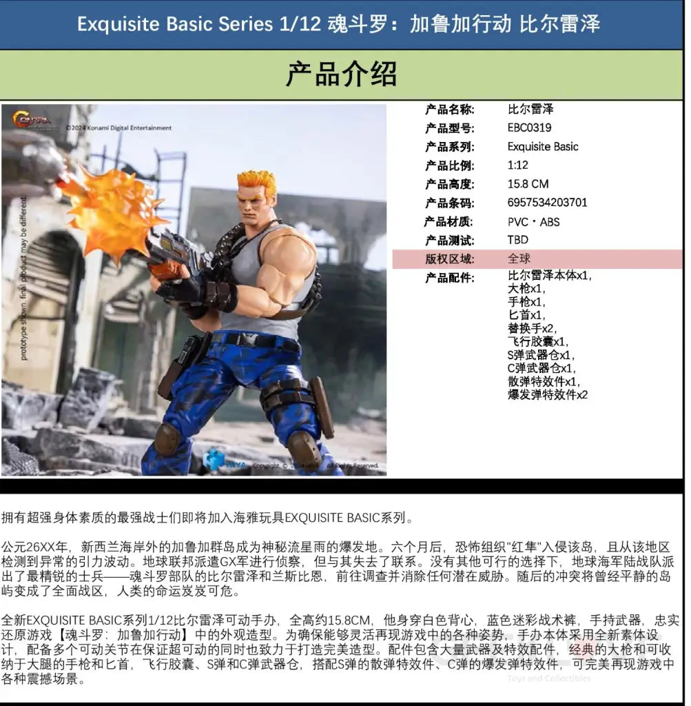 Contra: Operation Galuga Bill Rizer Exquisite Basic Series