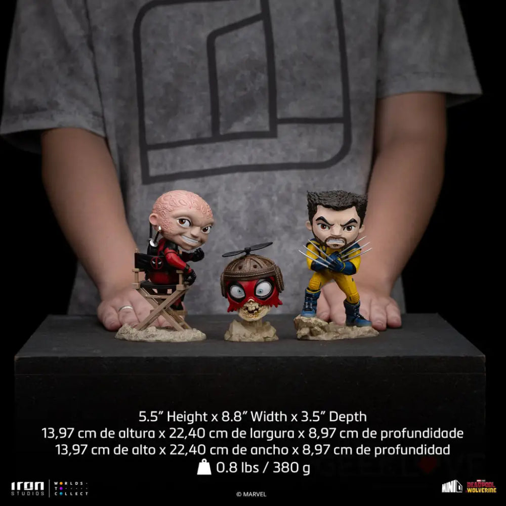 Deadpool & Wolverine MiniCo Deadpool Wolverine and Headpool (Unmasked) Figure Set Mini Co.