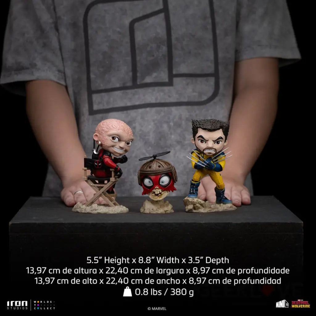 Deadpool & Wolverine MiniCo Deadpool Wolverine and Headpool (Unmasked) Figure Set Mini Co.