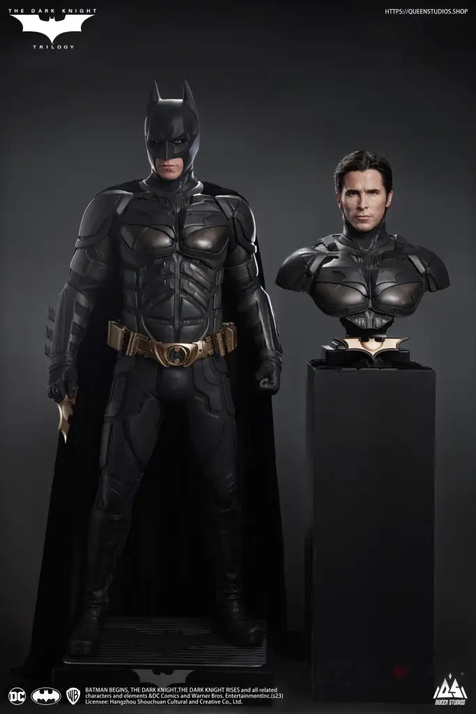 Deluxe Edition Christian Bale 1/1 Bust + The Dark Knight Batman Statue (With Interchangeable Head