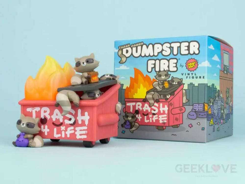 Dumpster Fire Trash Panda Vinyl Figure Designer/Art Toy