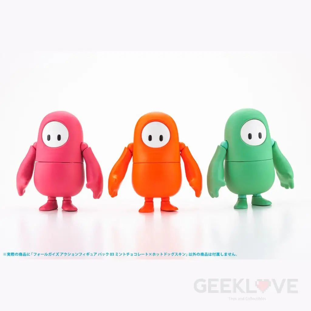 Fall Guys Action Figure Pack 03: Mint Chocolate / Hot Dog Costume - GeekLoveph