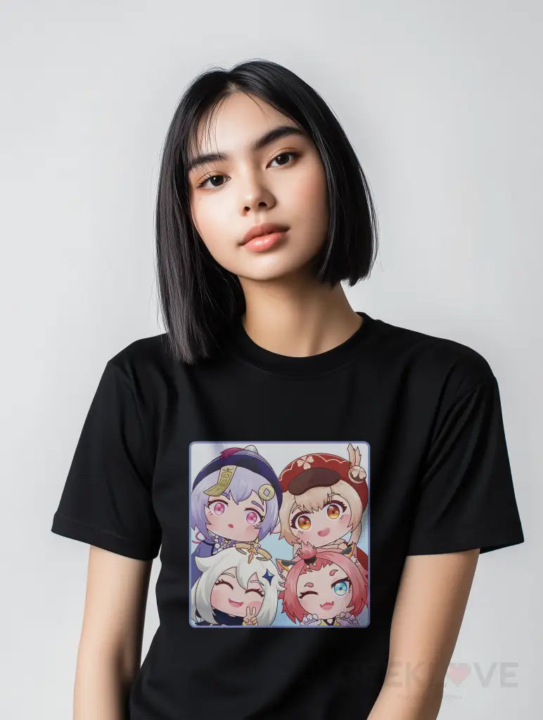 Genshin Impact Chibi Squad Premium Gamer Tee Apparel