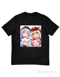 Genshin Impact Chibi Squad Premium Gamer Tee Xs / Black Apparel