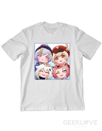 Genshin Impact Chibi Squad Premium Gamer Tee Xs / White Apparel