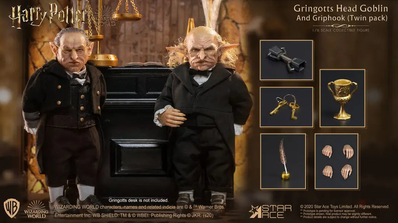 Gringotts Head Goblin & Griphook 1/6 Scale Figure TwinPack