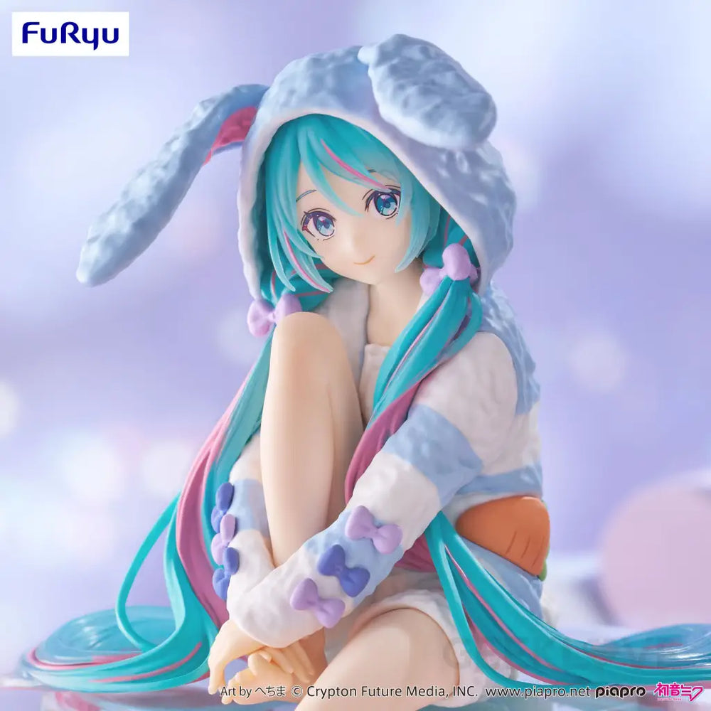 Hatsune Miku Noodle Stopper Figure Rabbit Ear Hood Pajama Blue Color ver. Pre Order Price Prize Figure