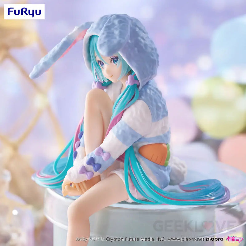 Hatsune Miku Noodle Stopper Figure Rabbit Ear Hood Pajama Blue Color ver.