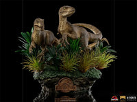 Jurassic Park Just The Two Raptors 1/10 Deluxe Art Scale Statue - GeekLoveph
