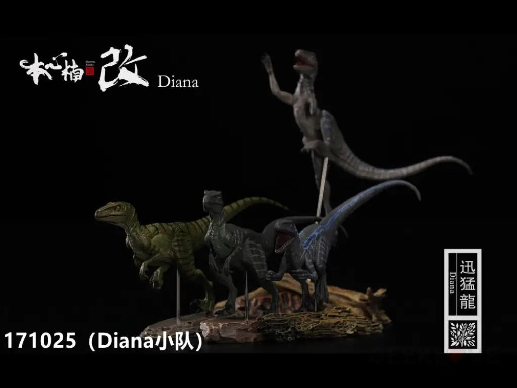 Jurassic Series Tactical Team (Diana) Raptor 1/35 Scale Figure Set - GeekLoveph