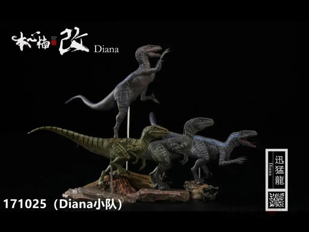 Jurassic Series Tactical Team (Diana) Raptor 1/35 Scale Figure Set - GeekLoveph