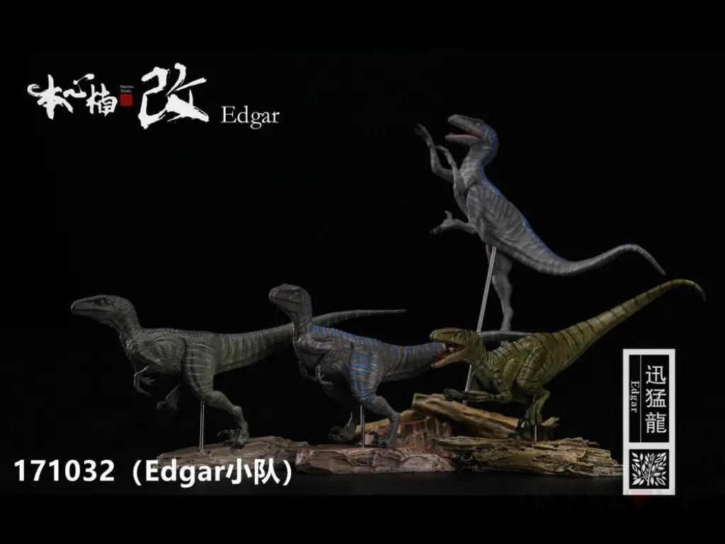 Jurassic Series Tactical Team (Edgar) Raptor 1/35 Scale Figure Set - GeekLoveph