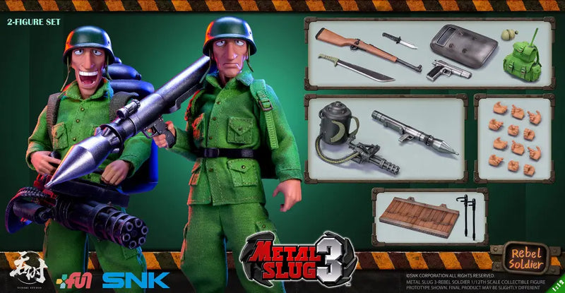 Metal Slug 3 Rebel Soldier 1/12 Scale Figure 2pc-Set