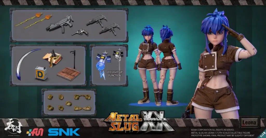 Metal Slug Snk Leona Heidern 1/12 Action Figure