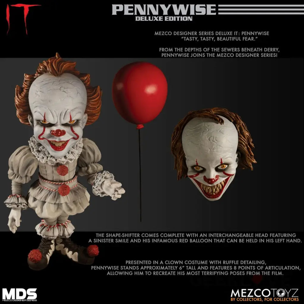 Mezco Designer Series Deluxe IT: Pennywise - GeekLoveph