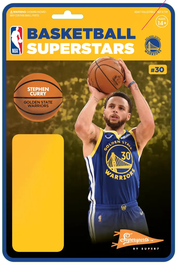 NBA Basketball Superstars ReAction Stephen Curry (Golden State Warriors) Figure