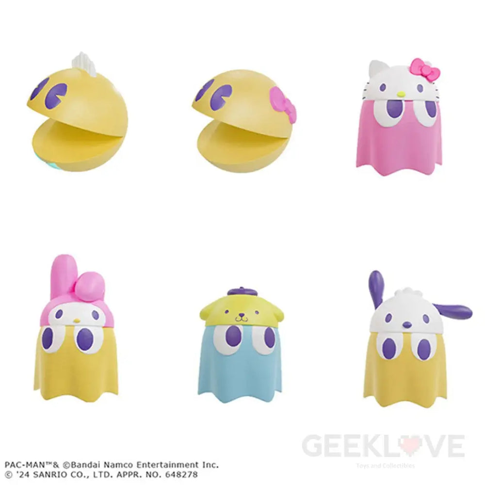 Pac - Man X Sanrio Characters Chibicollect Figure Vol.1 Set Of 6 (Repeat) Pre Order Price Chibi