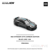 POPRACE 1/64 992 STINGER GTR CARBON EDITION (BLUE LINE) Model Car