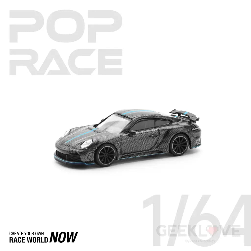 POPRACE 1/64 992 STINGER GTR CARBON EDITION (BLUE LINE) Model Car