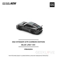 POPRACE 1/64 992 STINGER GTR CARBON EDITION (BLUE LINE) Model Car