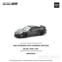 POPRACE 1/64 992 STINGER GTR CARBON EDITION (BLUE LINE) Model Car