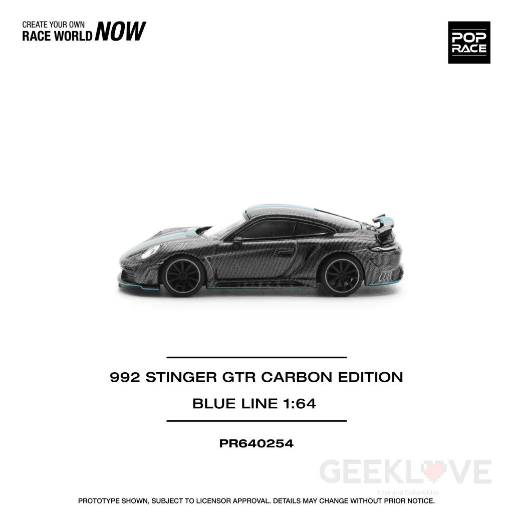 POPRACE 1/64 992 STINGER GTR CARBON EDITION (BLUE LINE) Pre Order Price Model Car