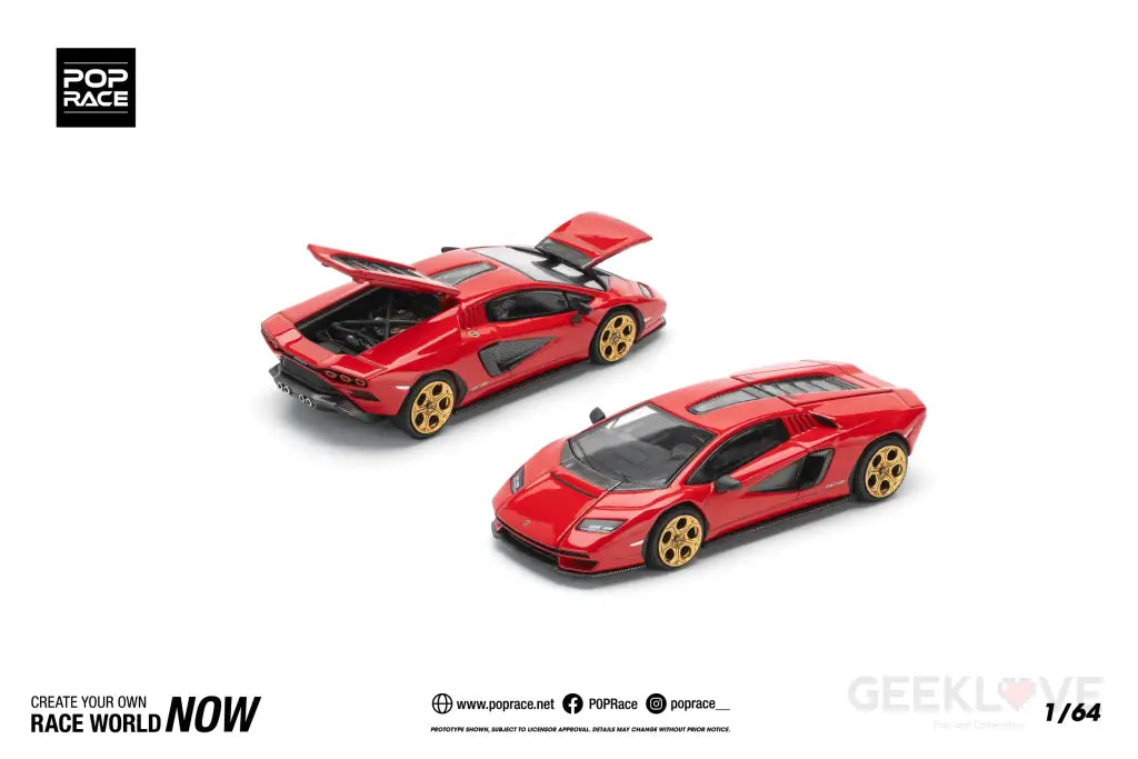 Modèle Réduit 1/64 Lamborghini Countach LP 800-4 Bleu - Pop Race - Diecast Métal - Boîte Neuve