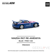 POPRACE 1/64 MAZDA RX7 RE-AMEMIYA - BLUE/PINK Model Car