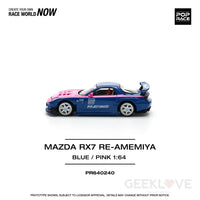 POPRACE 1/64 MAZDA RX7 RE-AMEMIYA - BLUE/PINK Model Car