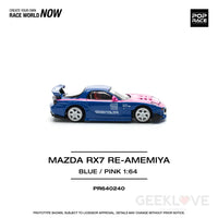 POPRACE 1/64 MAZDA RX7 RE-AMEMIYA - BLUE/PINK Model Car