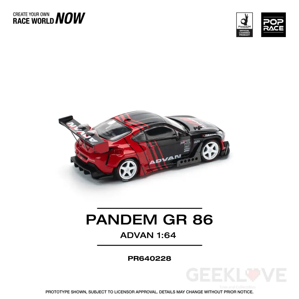 POPRACE 1/64 PANDEM GR86 ADVAN Model Car