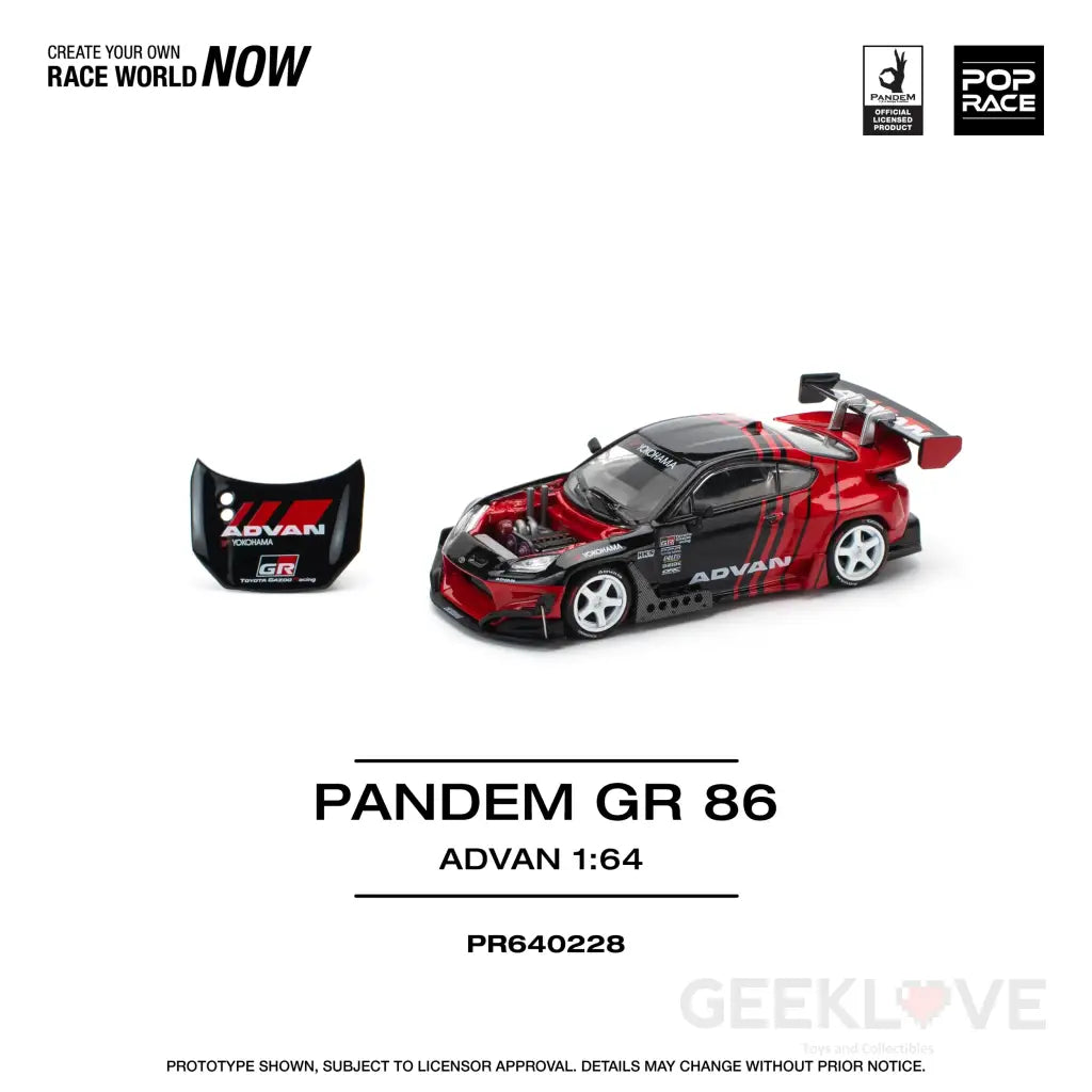 POPRACE 1/64 PANDEM GR86 ADVAN Model Car