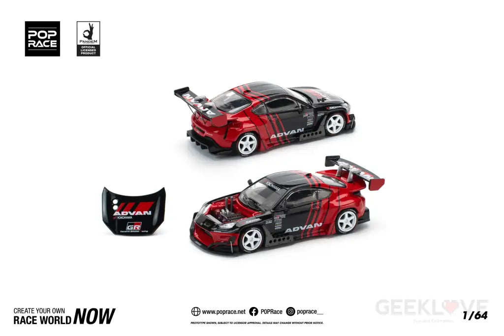 POPRACE 1/64 PANDEM GR86 ADVAN Model Car