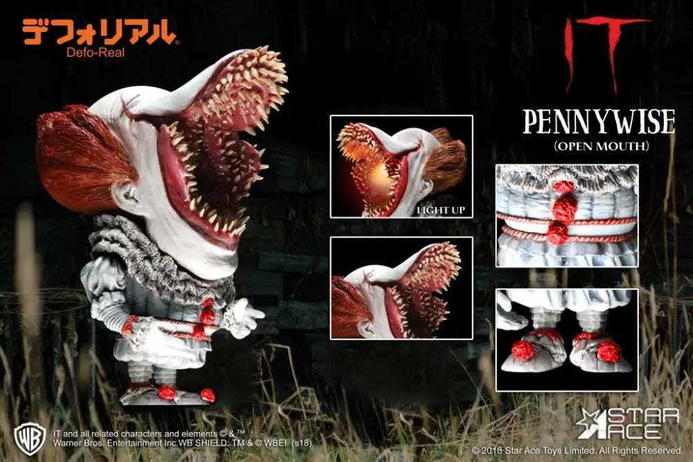 Pre Order It (2017) Deform Real Series Pennywise (Open Mouth With Lights Ver.) - GeekLoveph