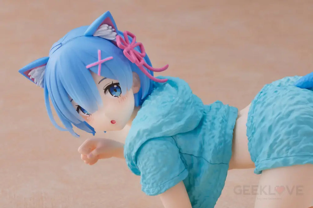 Re:zero Starting Life In Another World Desktop Cute Figure - Rem (Cat Roomwear Ver.) Prize