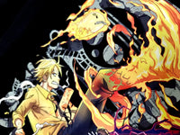 Sanji X Zorro Flames And Blades Premium Graphic Tee Apparel