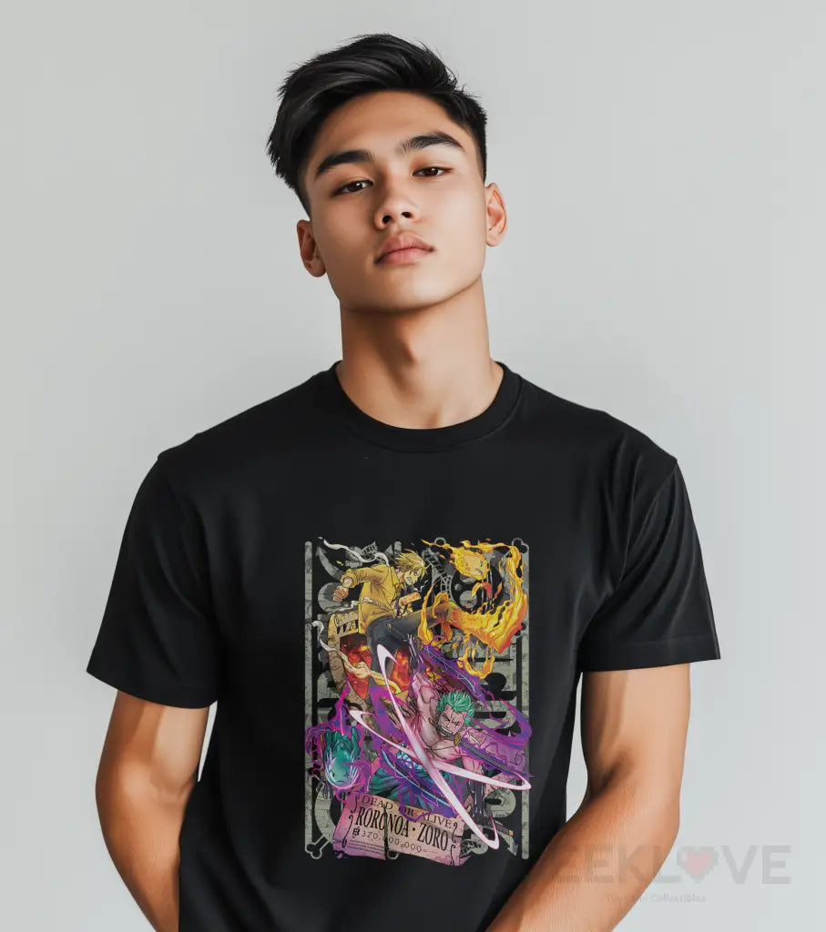 Sanji X Zoro Flames And Blades Premium Graphic Tee Apparel