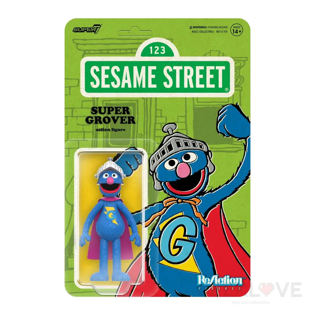 Sesame Street Reaction Figures Wave 03 - Super Grover Reaction